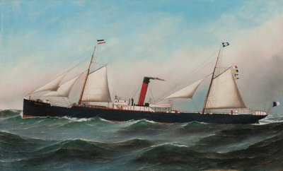 Die S.S. Oevenum auf See, 1891 von Antonio Jacobsen